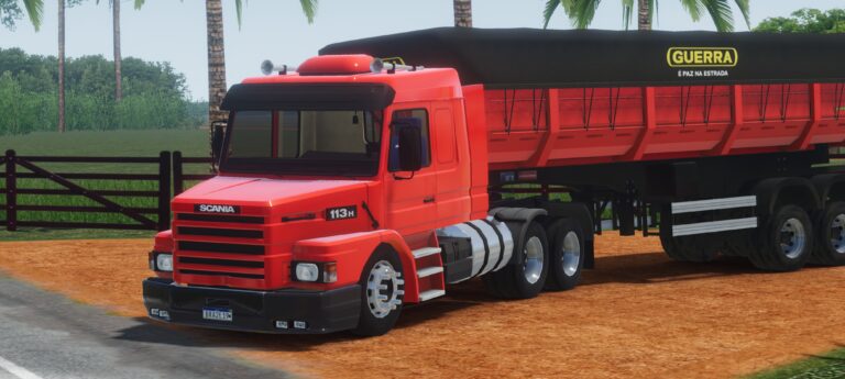 SCANIA 113H + CAÇAMBA RED  – SKIN GLOBAL TRUCK ONLINE