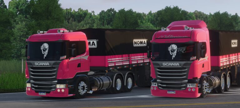 SCANIA ROSA TETO ALTO/BAIXO + BITREM + VIDROS – GLOBAL TRUCK ONLINE