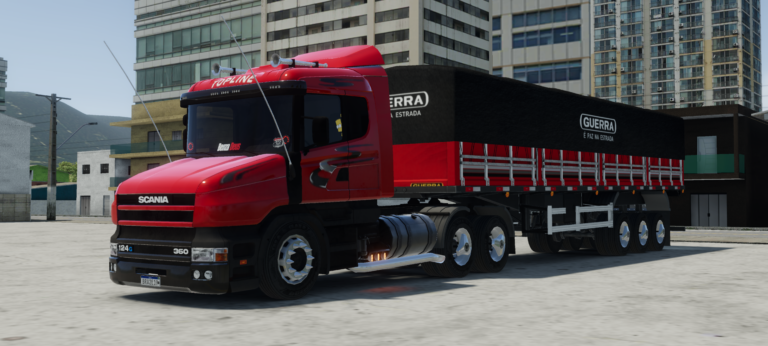 Scania 124g + Carreta Granel 3 Eixos Vermelho Qualificado @MglTruck