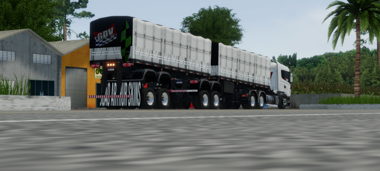 Carreta Scania branca @aiiiii