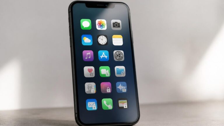 Smartphone com tela mostrando ícones de aplicativos bloqueados por cadeado digital